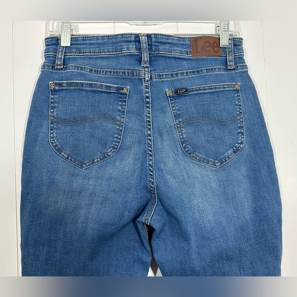 NWT Lee Heritage High Rise Kelly Mid Skinny Denim Blue Jeans Sz 10 M Distressed - Picture 7 of 12